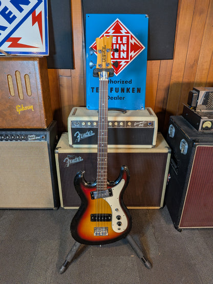 Univox Hi-Flier Short Scale 4-String Bass Guitar - Sunburst (Late 1970's)