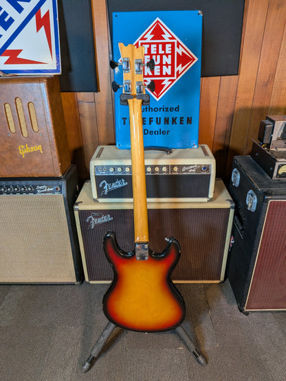 Univox Hi-Flier Short Scale 4-String Bass Guitar - Sunburst (Late 1970's)