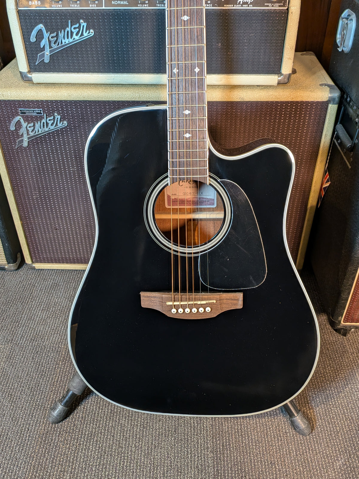 Takamine GD34CE Acoustic Electric Guitar w/Gig Bag - Gloss Black (B-Stock)