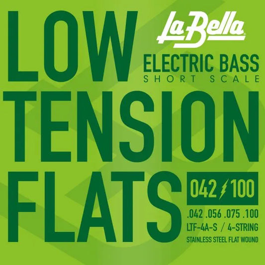 La Bella LTF-4A Low Tension Short Scale Flatwound Bass Strings (42-100 Gauge)
