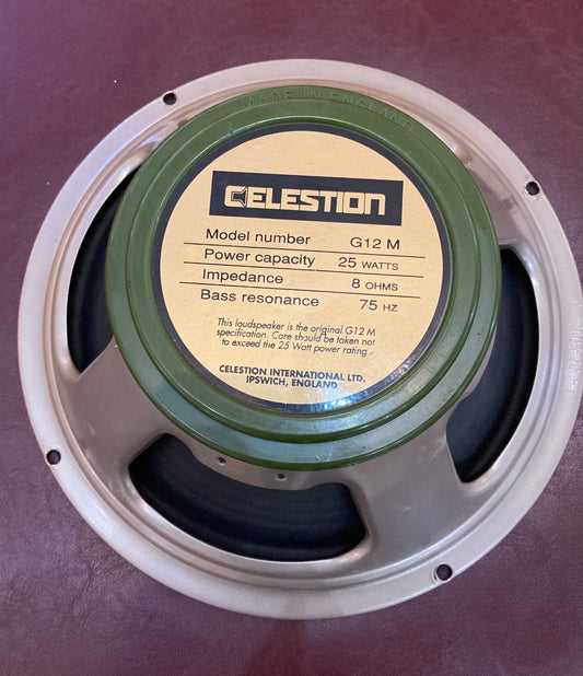 Celestion G12M 12" Greenback 8 ohm Speaker Made in England (2001)