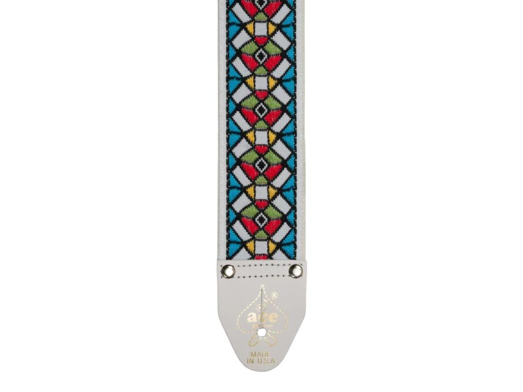 Ace Vintage Reissue Guitar Strap - Stained Glass