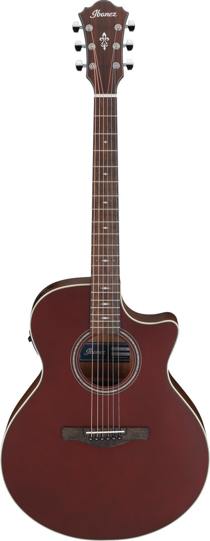Ibanez AE100 Acoustic/Electric Guitar - Burgundy Flat
