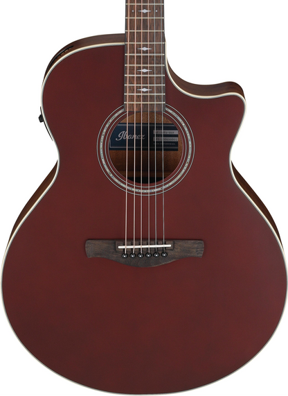 Ibanez AE100 Acoustic/Electric Guitar - Burgundy Flat