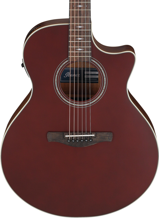 Ibanez AE100 Acoustic/Electric Guitar - Burgundy Flat