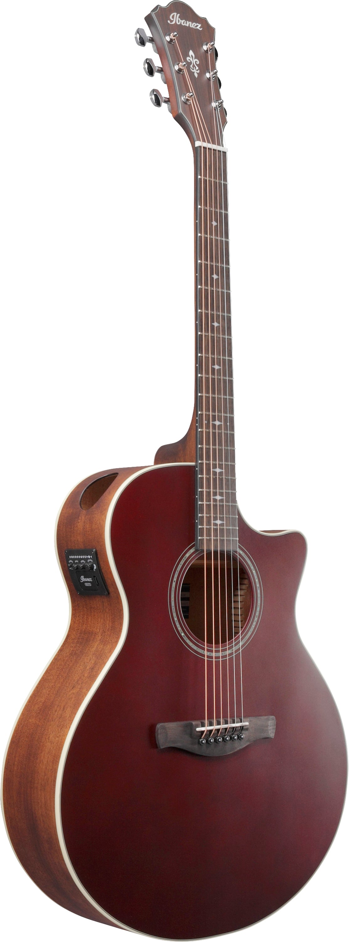 Ibanez AE100 Acoustic/Electric Guitar - Burgundy Flat
