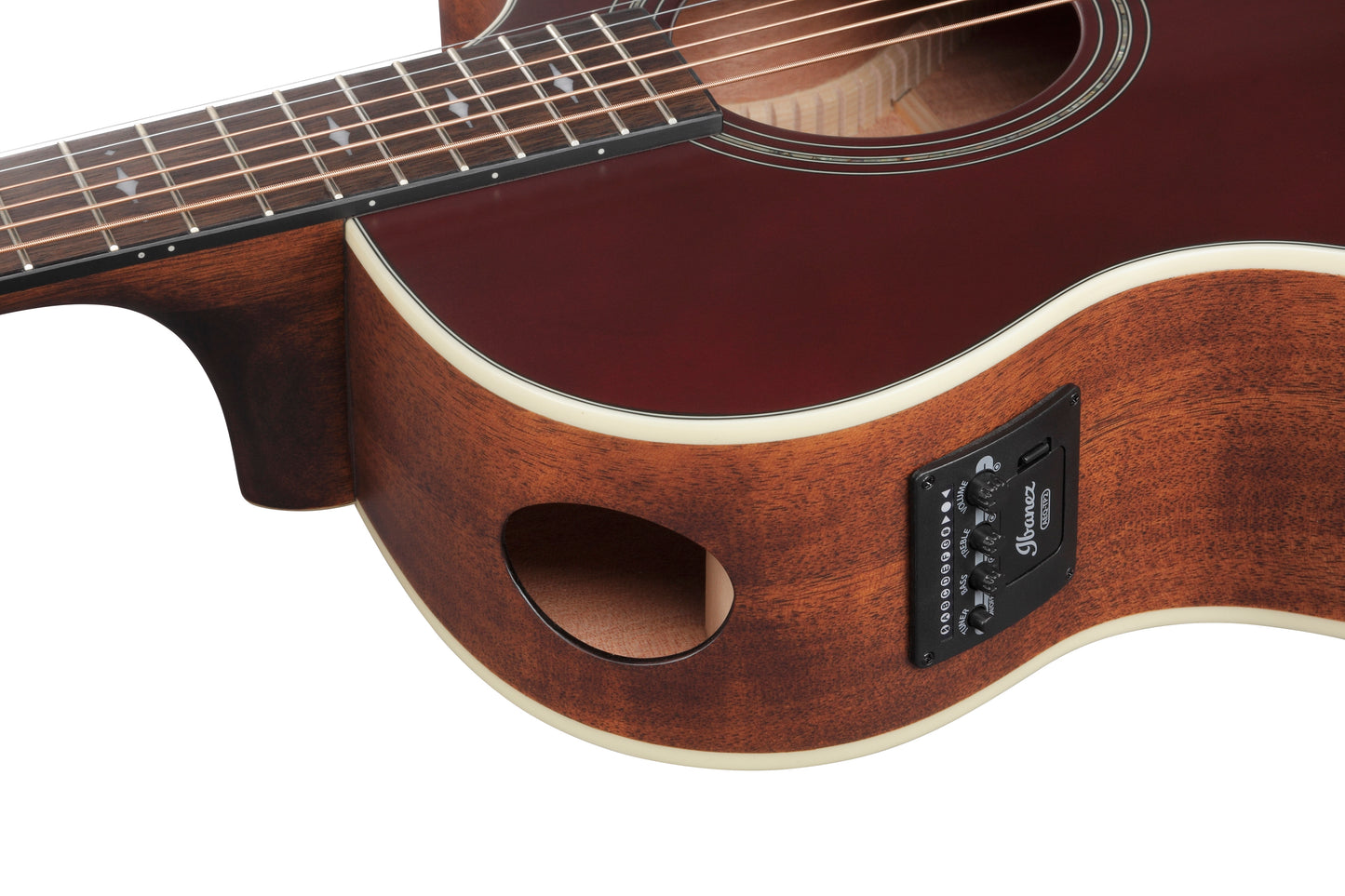 Ibanez AE100 Acoustic/Electric Guitar - Burgundy Flat