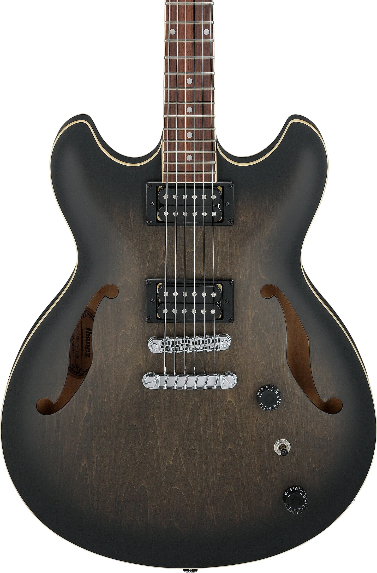 Ibanez Artcore AS53 Semi Hollow Body Electric Guitar - Transparent Black Flat