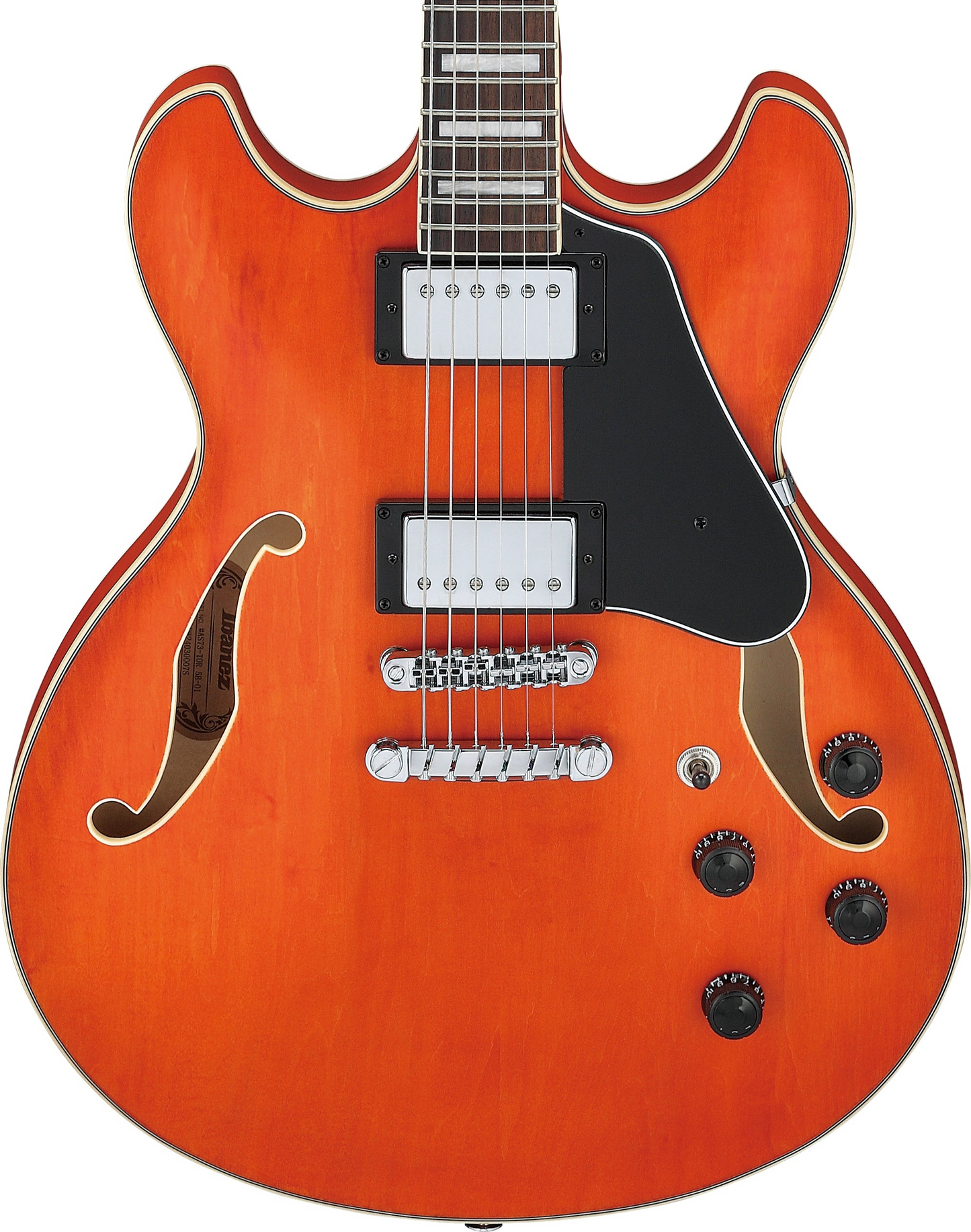 Ibanez AS73 Artcore Semi-Hollow Body Electric Guitar - Transparent Tangerine Flat