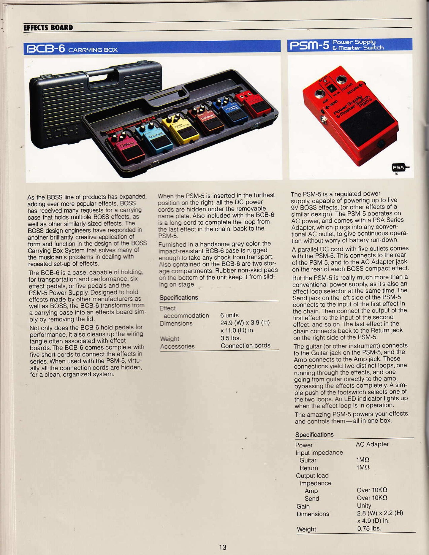 Boss PSM-5 Power Supply & Master Switch Pedal (1984)