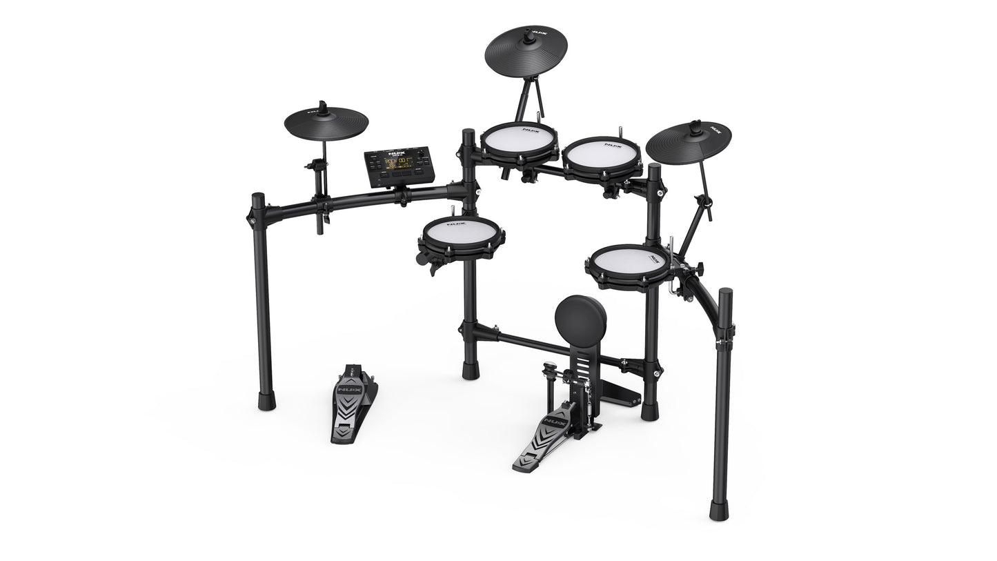 NUX DM-210-K All Mesh Head Digital Drum Kit w/ Motorcycle Style Drum Throne