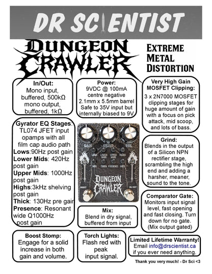 Dr Scientist Dungeon Crawler Heavy Distortion Pedal