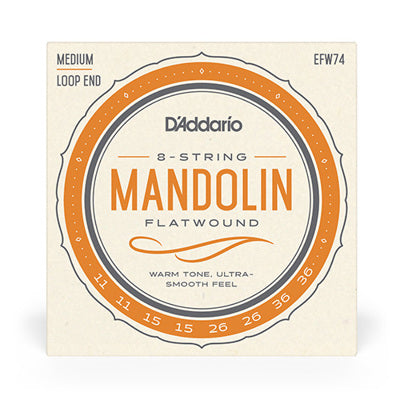 D'Addario EFW74 Flatwound Loop End Mandolin Strings - Medium (11-36)