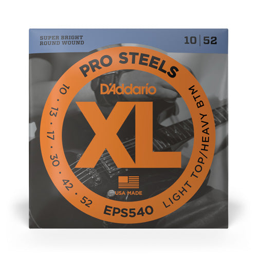 D'Addario EPS540 ProSteel Electric Guitar Strings 10-52