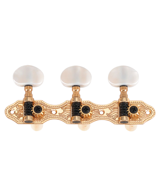 Golden Gate F-2110 Classical Guitar Tuners – 2 Planks (3+3) – Gold & Black