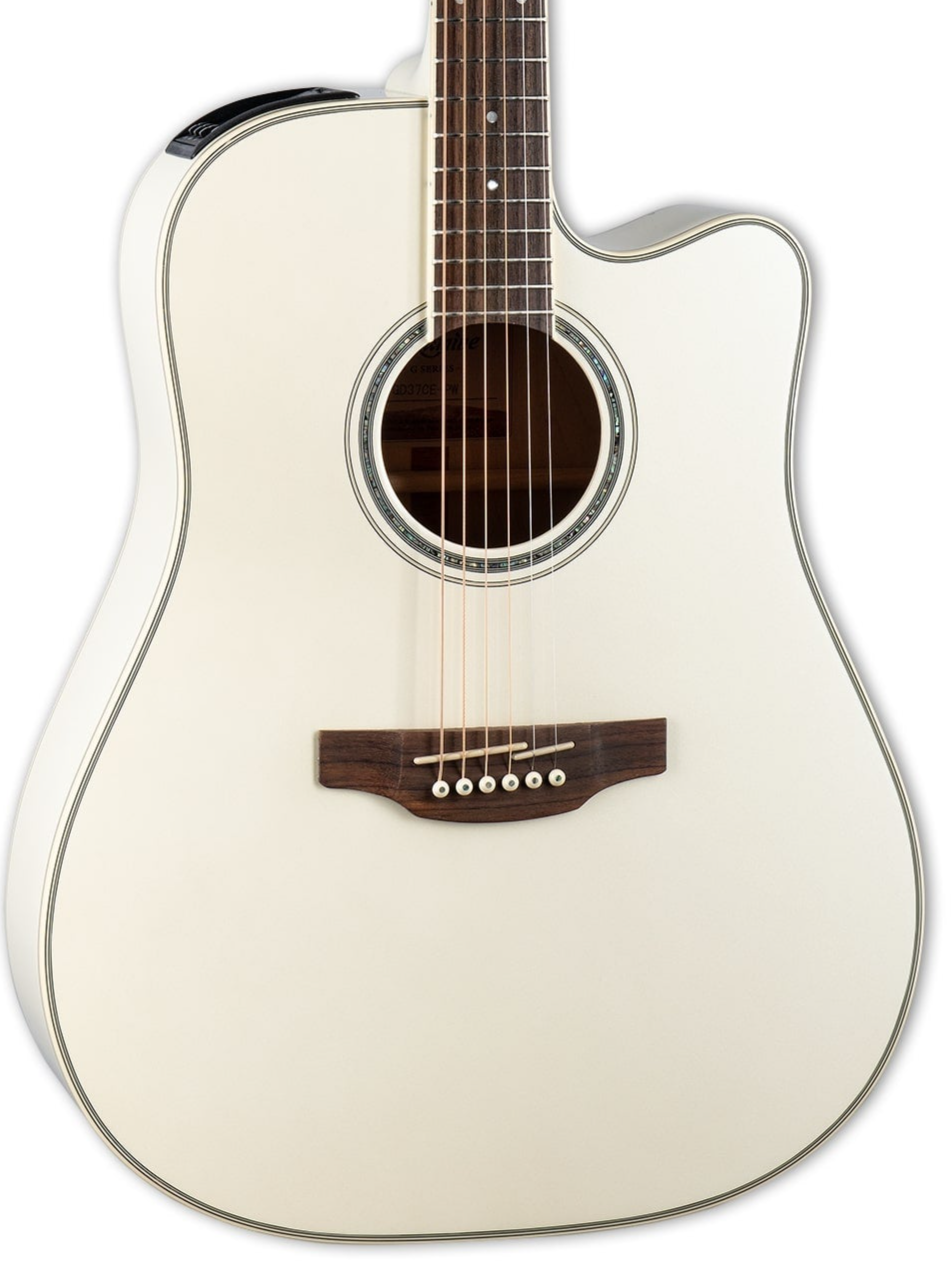 Takamine GD37CE Dreadnought Acoustic/Electric Guitar w/Gig Bag - Gloss Pearl White