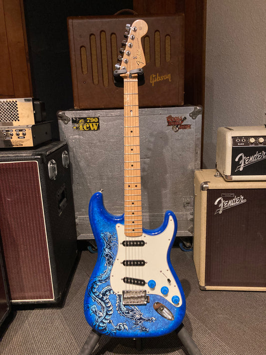 Fender Special Edition David Lozeau Art Stratocaster® w/Gig Bagbag - Blue Dragon (2015)