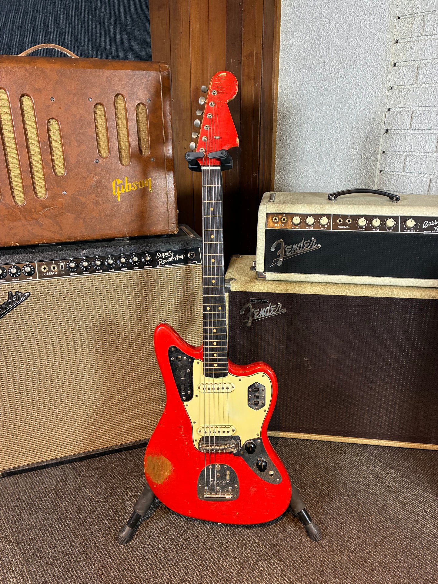 Fender Jaguar Electric Guitar w/Case - Fiesta Red Refinish (1964)