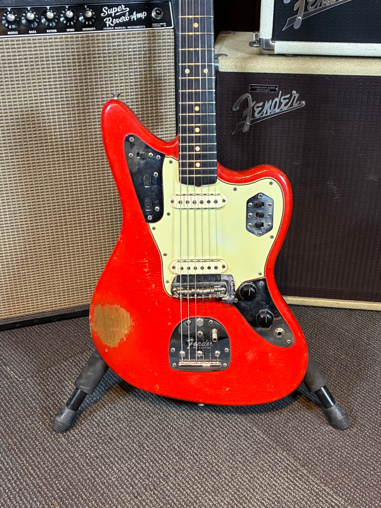 Fender Jaguar Electric Guitar w/Case - Fiesta Red Refinish (1964)