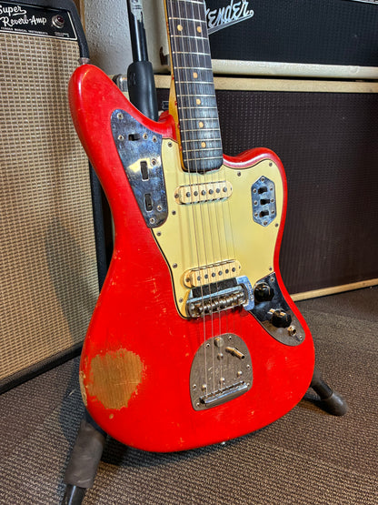 Fender Jaguar Electric Guitar w/Case - Fiesta Red Refinish (1964)