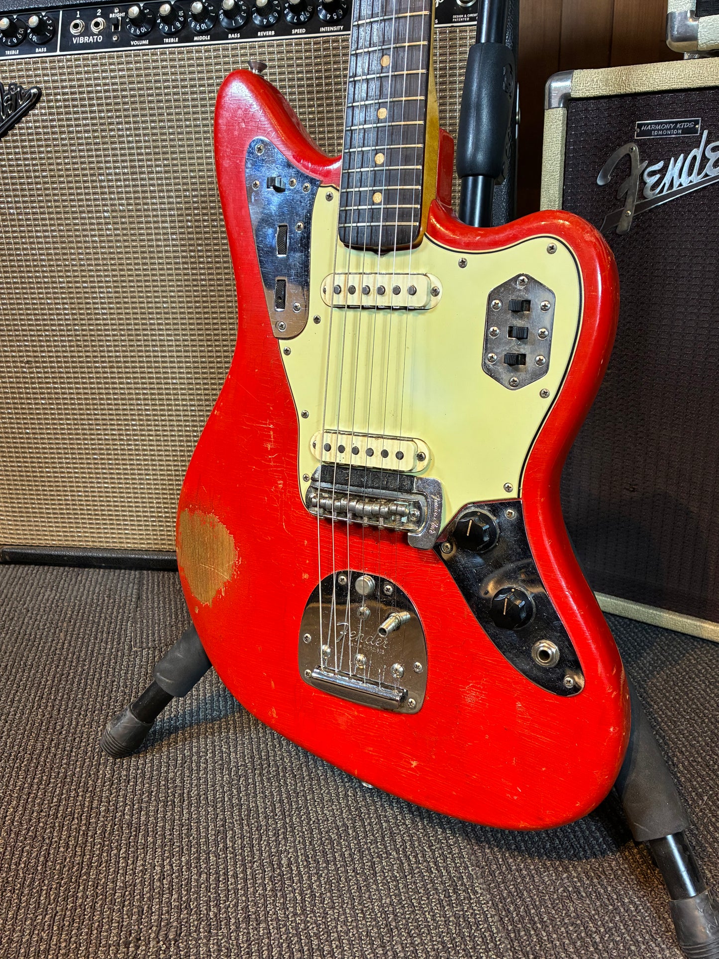 Fender Jaguar Electric Guitar w/Case - Fiesta Red Refinish (1964)