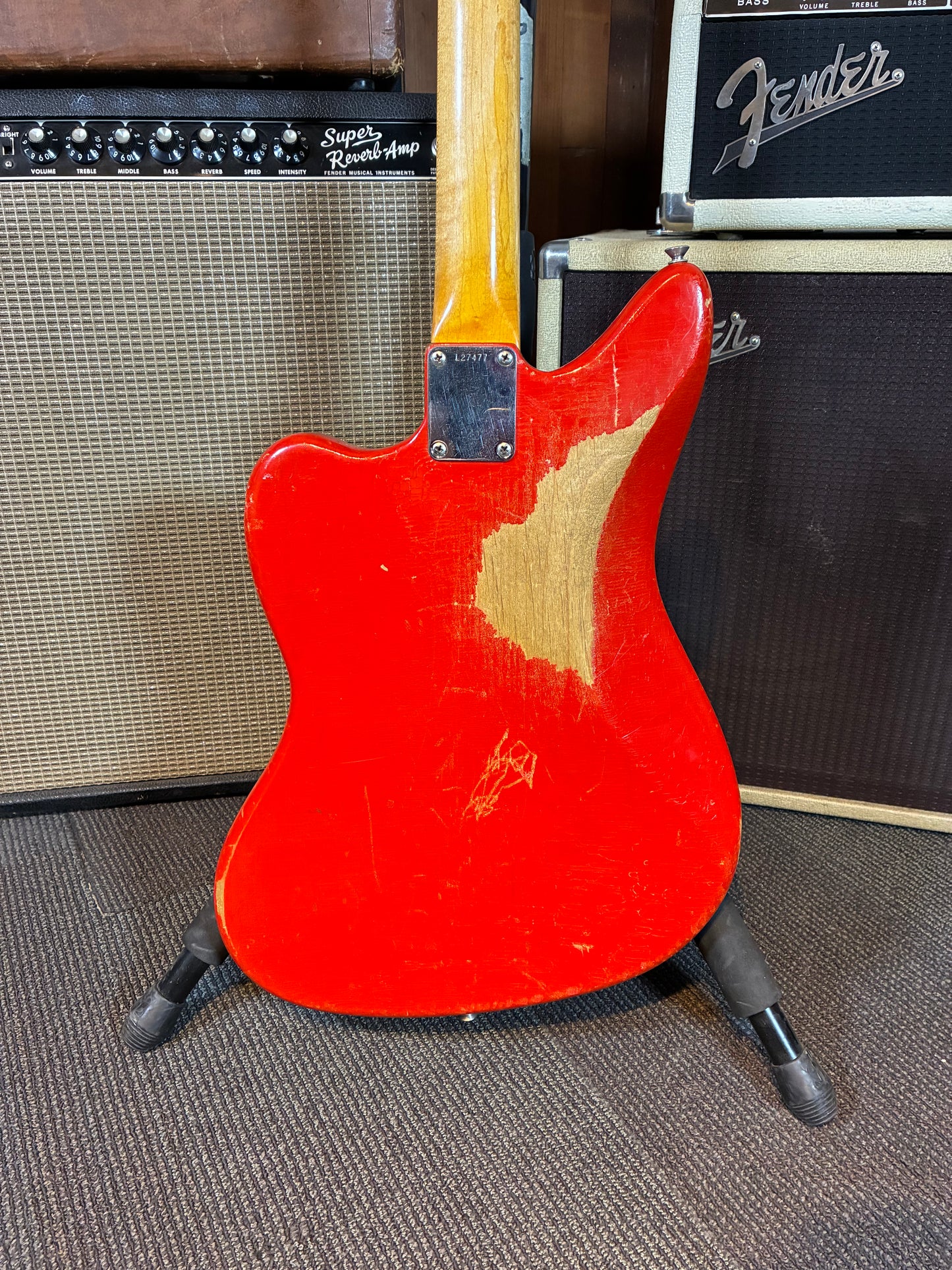 Fender Jaguar Electric Guitar w/Case - Fiesta Red Refinish (1964)