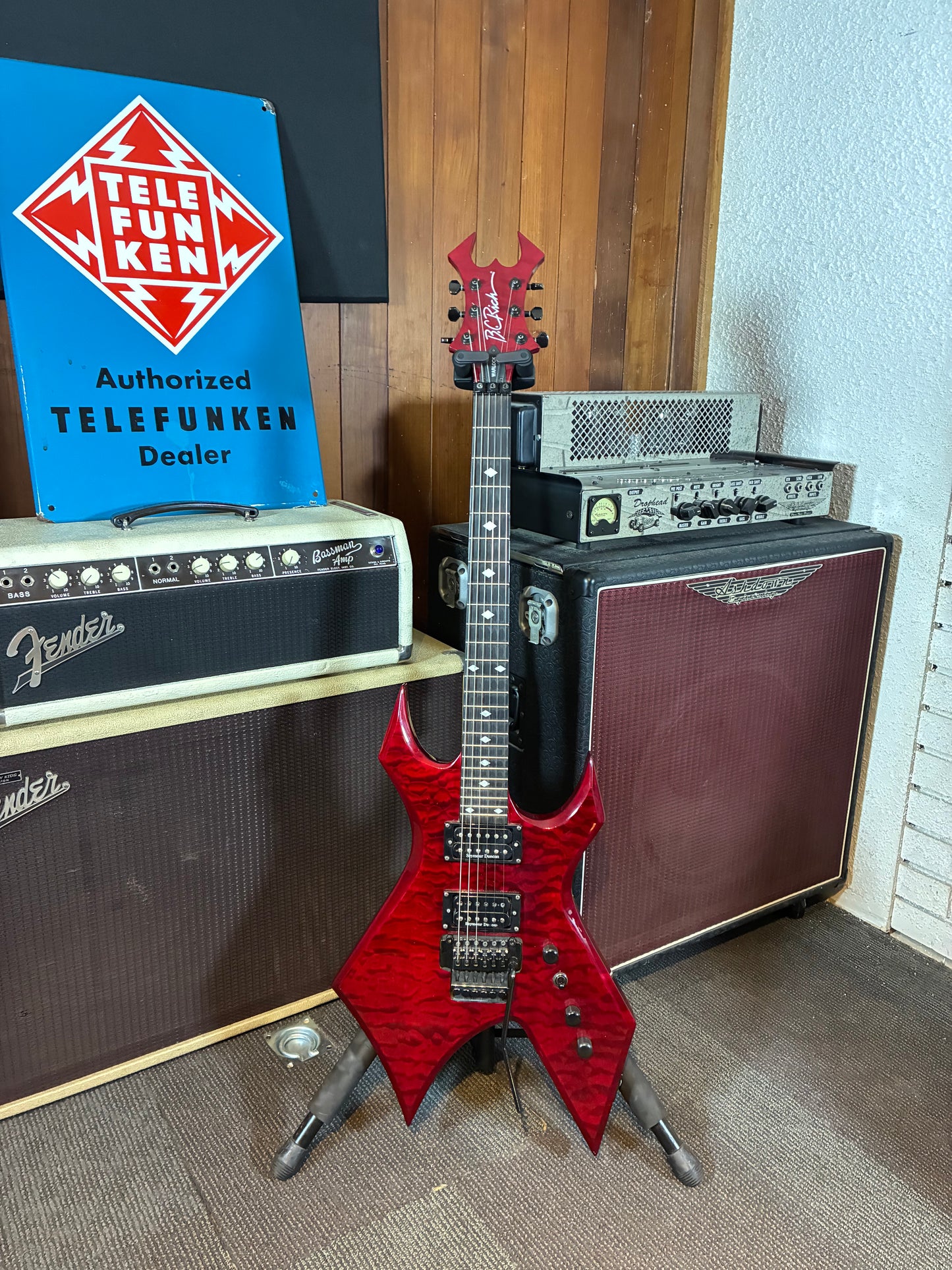 B.C. Rich Warlock Electric Guitar w/Case - Red Quilted Maple (Used)