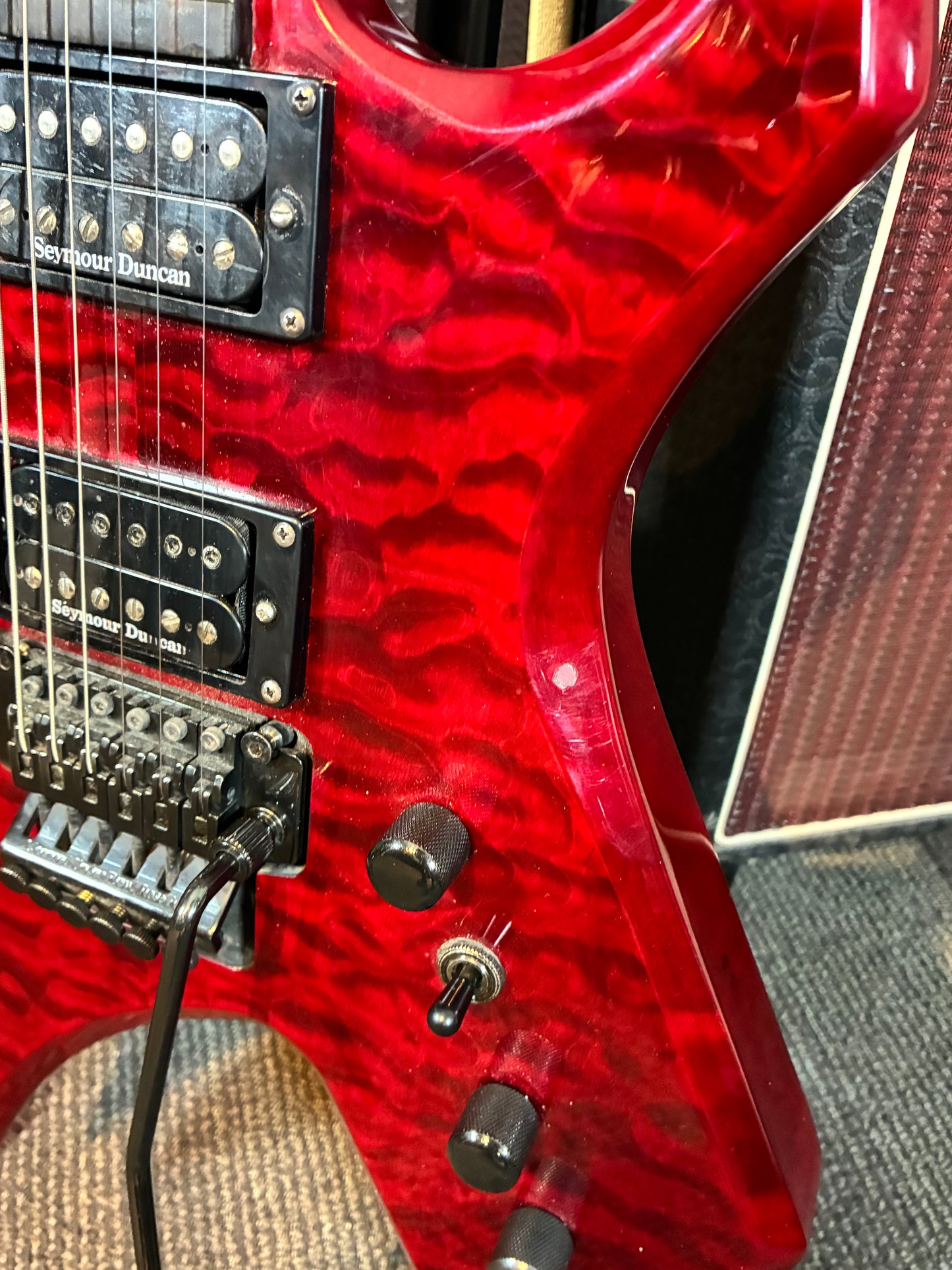 B.C. Rich Warlock Electric Guitar w/Case - Red Quilted Maple (Used)