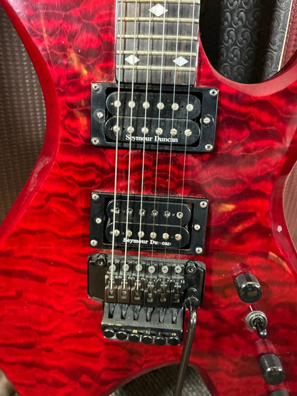 B.C. Rich Warlock Electric Guitar w/Case - Red Quilted Maple (Used)
