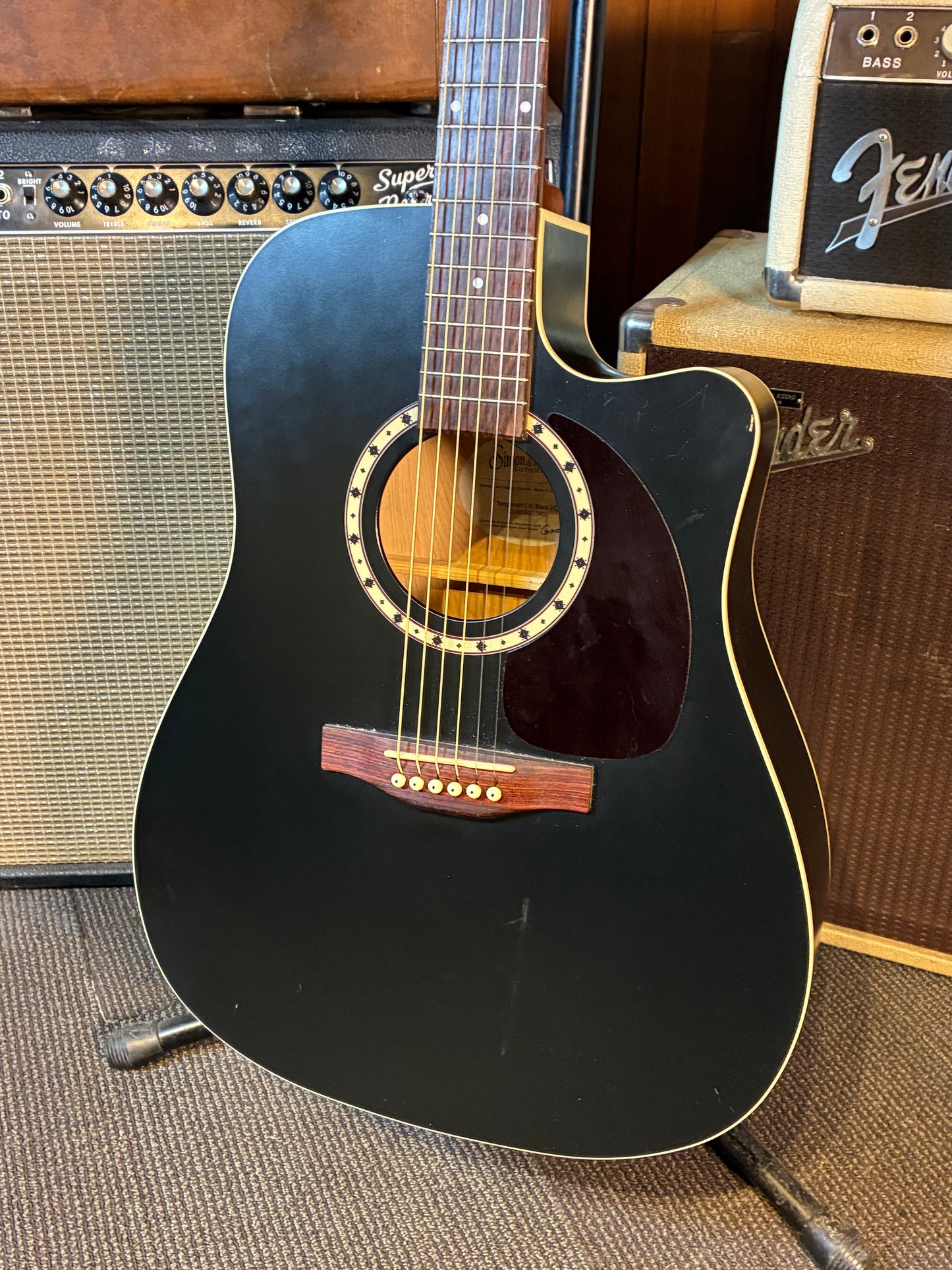 Simon & Patrick Songsmith CW EQ Acoustic/Electric Guitar w/Case - Black (Used)