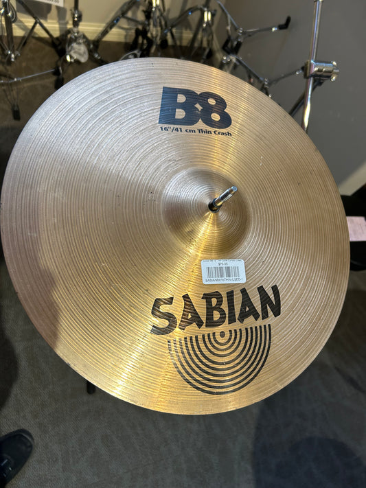 Sabian B8 16" Thin Crash (Used)