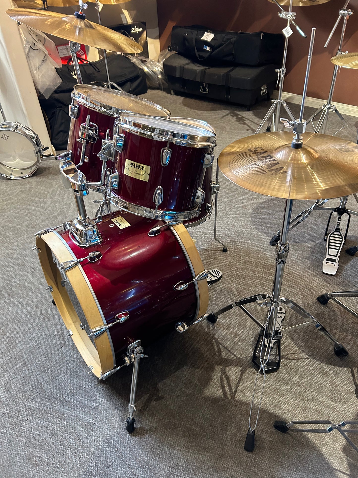 Mapex V Series 4-Piece Drum Kit w/ Hardware - Burgundy (Used)