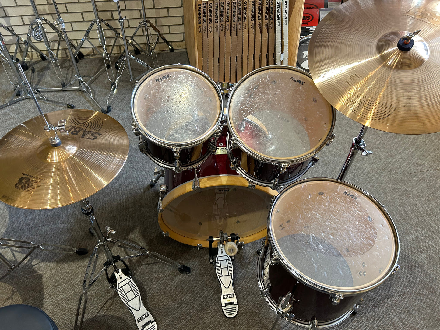 Mapex V Series 4-Piece Drum Kit w/ Hardware - Burgundy (Used)