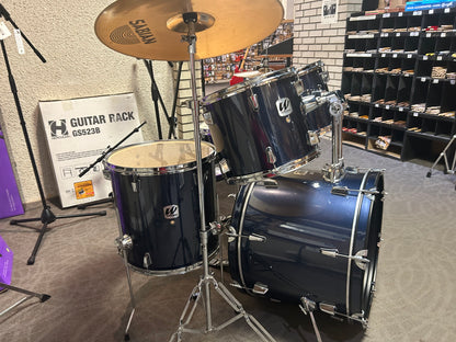 Westbury 5-Piece Drum Set w/Hardware & Cymbals - Dark Blue Wrap (Used)