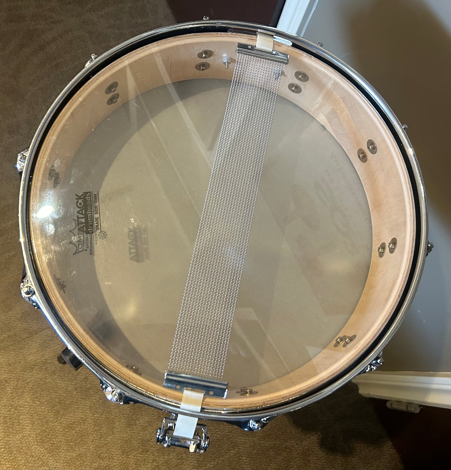 14"x3.5" Wood Piccolo Snare - Black Lacquer Finish (Used)