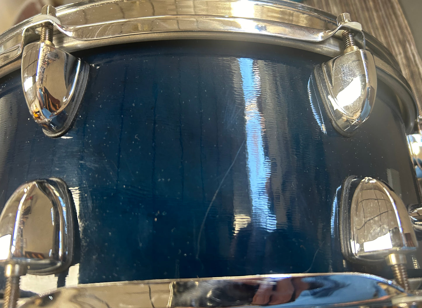14"x5.5" Wood Snare Drum - Blue Lacquer Finish (Used)