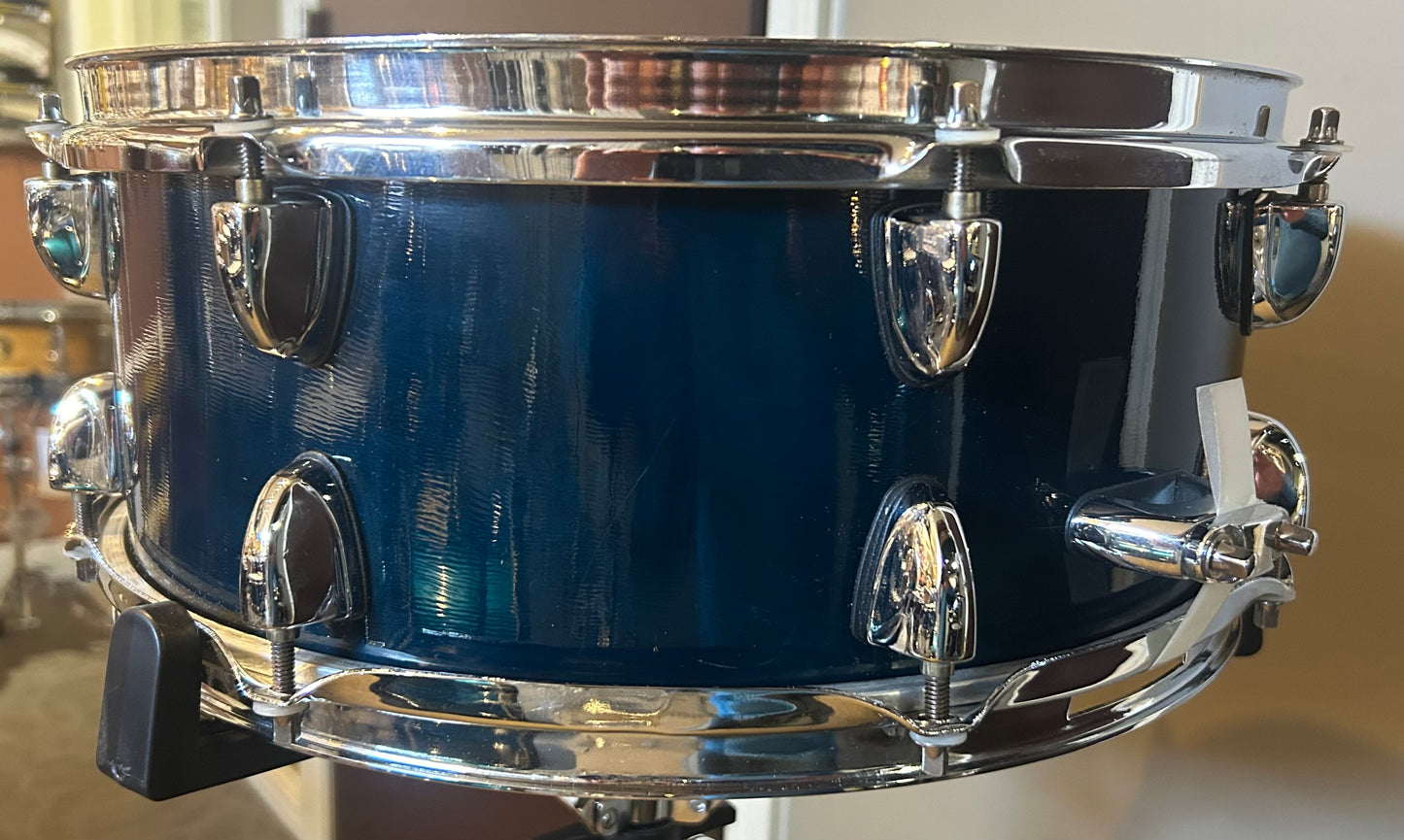 14"x5.5" Wood Snare Drum - Blue Lacquer Finish (Used)