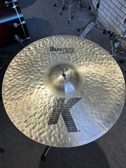 ZIldjian 18" K Dark Thin Crash Cymbal (Used)