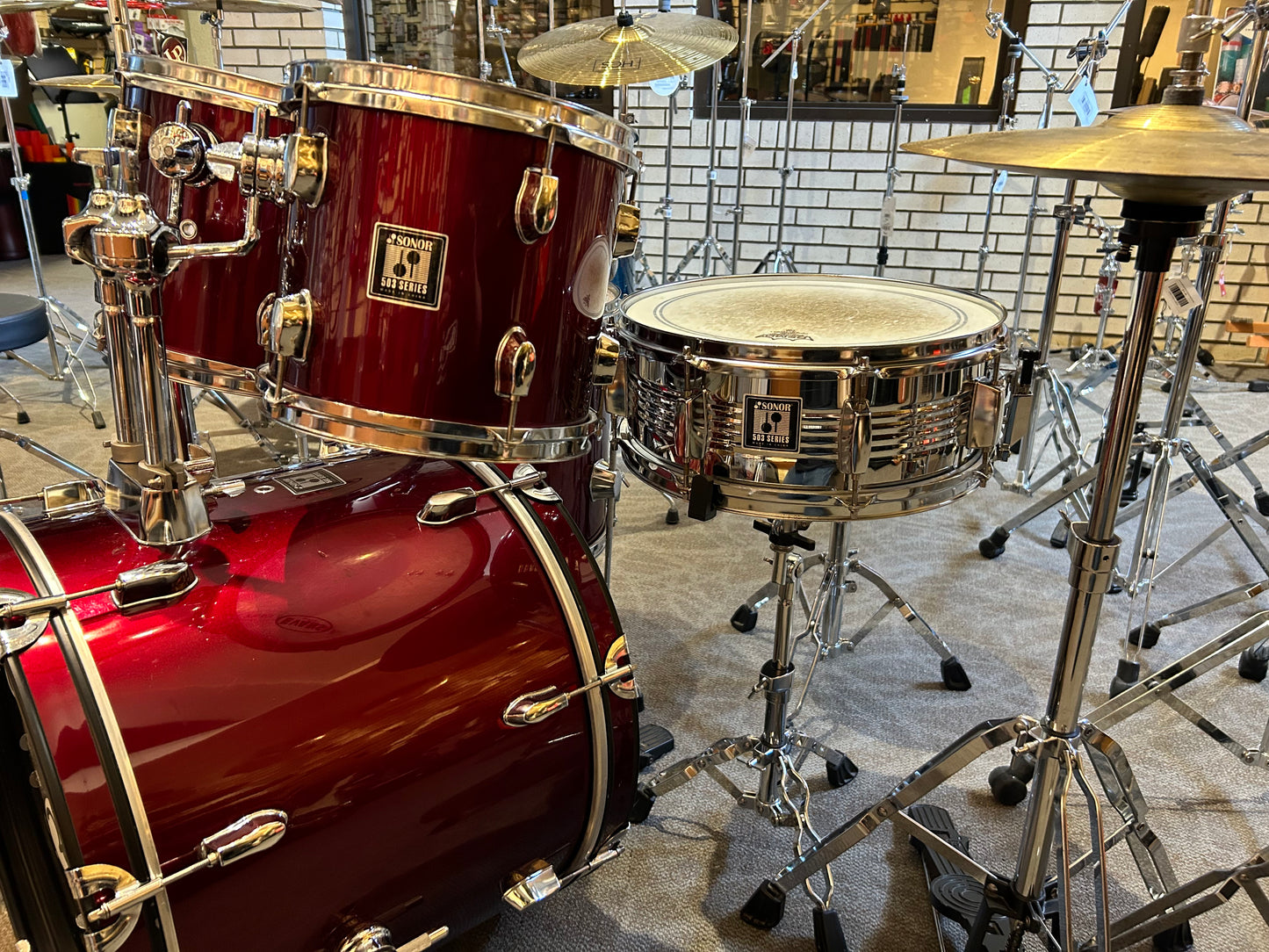 Sonor 503 Series 5-Piece Drum Set - Metallic Red Wrap (Used)