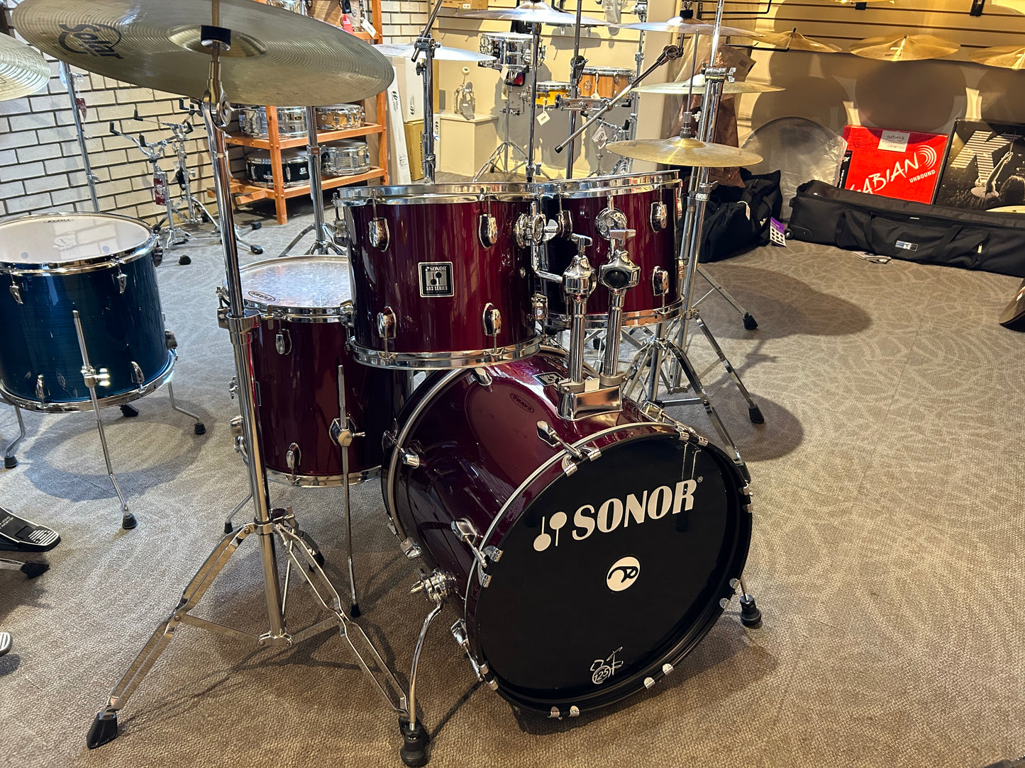 Sonor 503 Series 5-Piece Drum Set - Metallic Red Wrap (Used)
