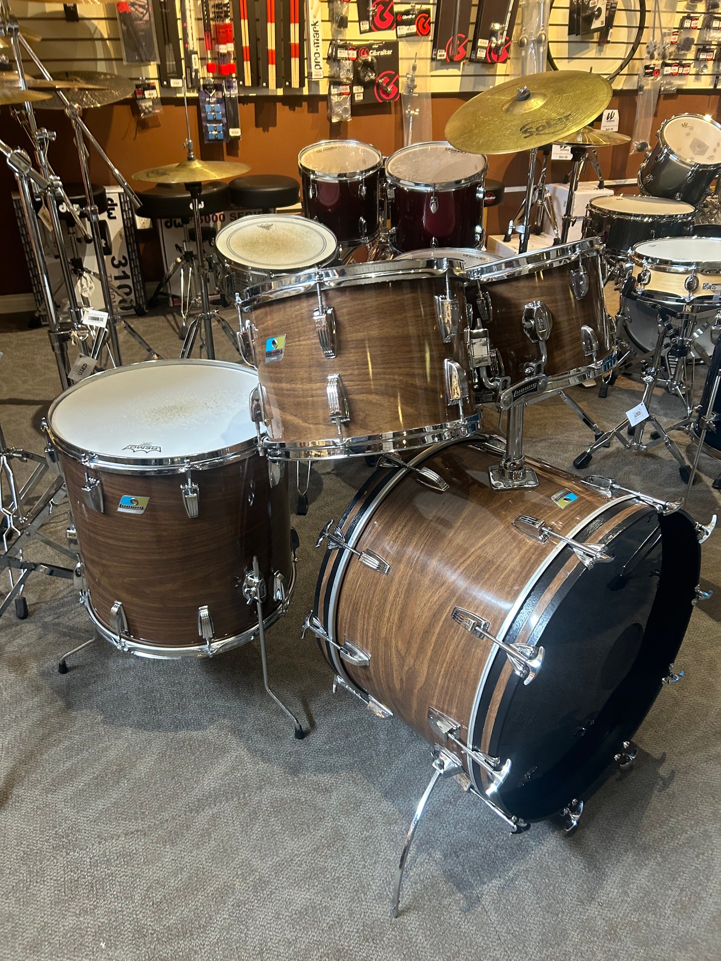 Ludwig Big Beat 4 Piece Shell Pack -  Walnut Cortex (1976)