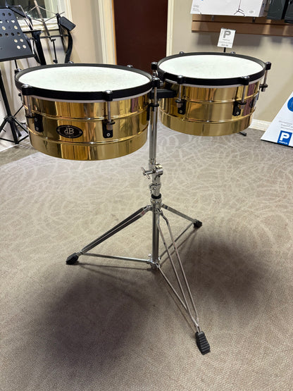 DB Percussion Brass Timbales with Stand (Used)