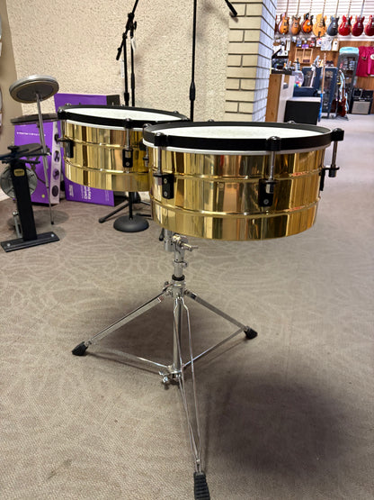 DB Percussion Brass Timbales with Stand (Used)