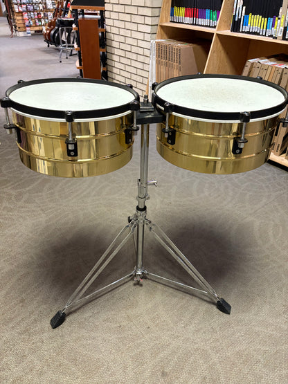 DB Percussion Brass Timbales with Stand (Used)