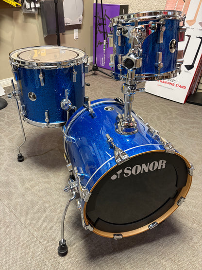 Sonor Force 3007  3-Piece Jungle Drum Set - Blue Sparkle (Used)