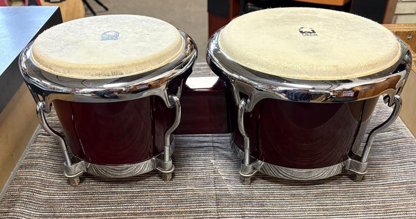Toca 6.5" and 7.5"  Bongos - Transparent Red (Used)