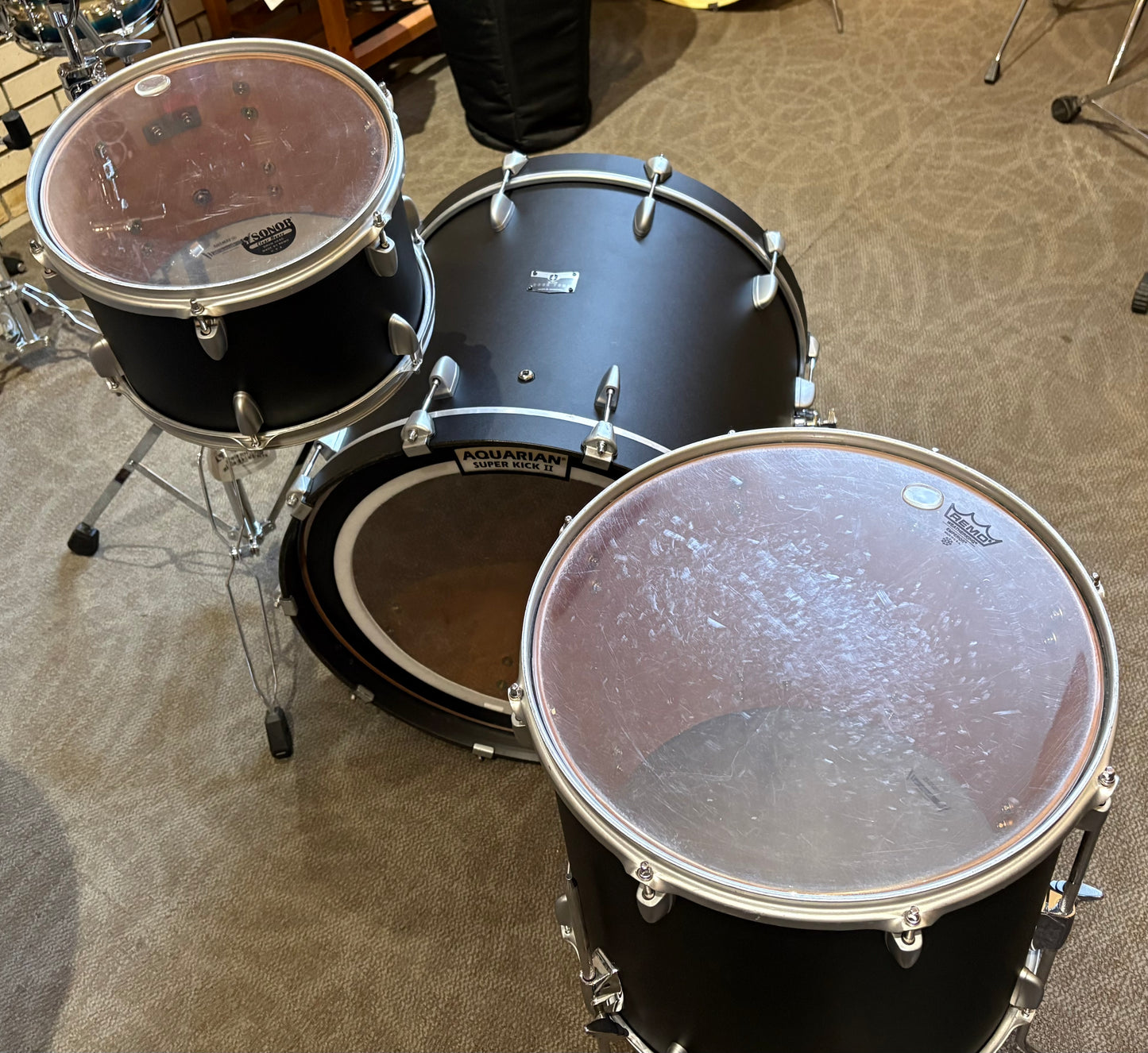 Yamaha Rock Tour 3 Piece Shell Pack - Matte Black Wrap (Used)