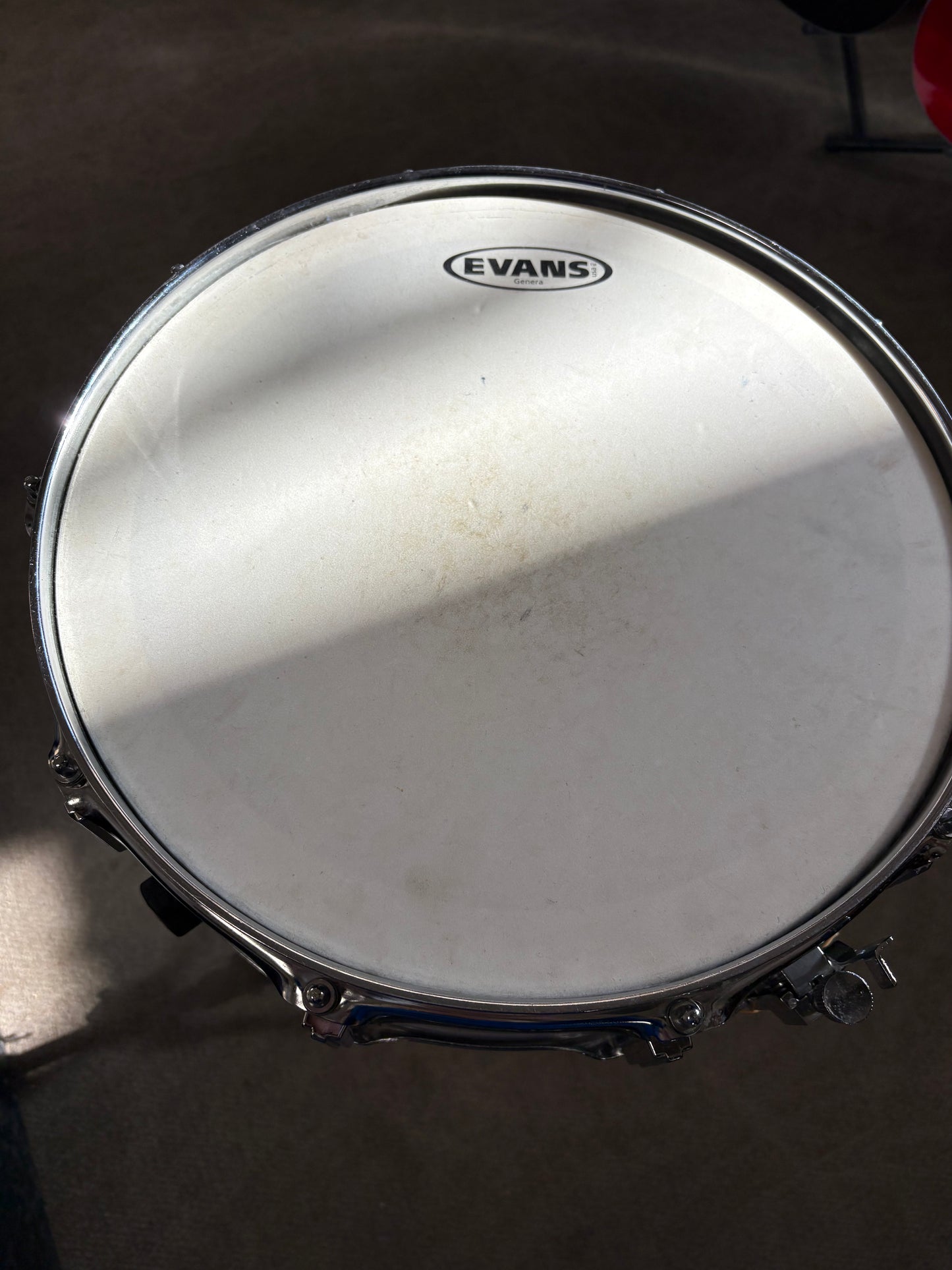 14"x5" 10 Lug Steel Snare Drum w/Ludwig P-85 Throw Off (Used)