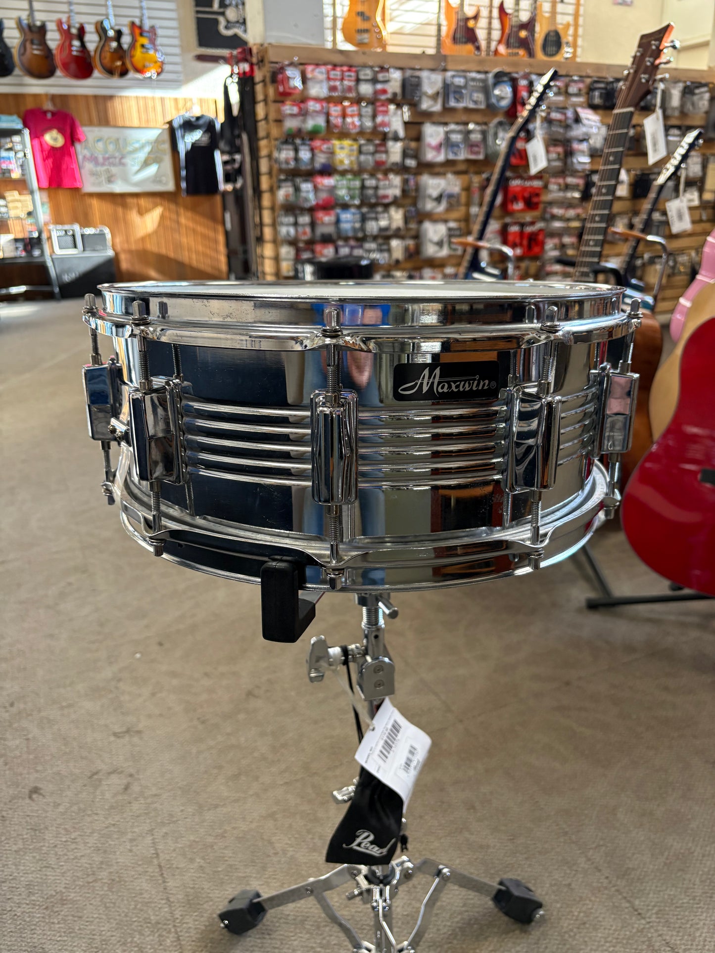 Maxwin 14"x5.5" 10 Lug Steel Snare Drum (Used)