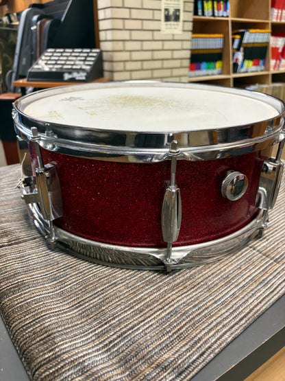 Decca 14x5.5" Snare Drum - Red Sparkle Wrap (1960's-1970's)